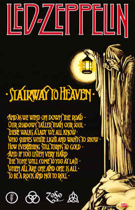 musician posters like this Led Zepplin poster Stairway to Heaven poster